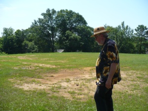 Joe Morse stands on the now vacant lot where the Meridian Freedom School once stood. 